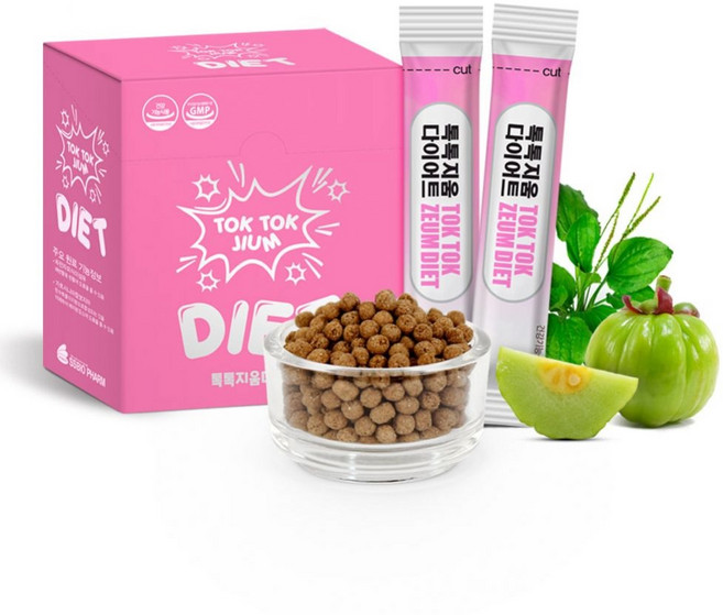 톡톡지움 다이어트 가르시니아 차전자피 탄수화물컷팅 알로에 레몬밤 식이섬유 귀리 체지방감소 도움, 6g, 1박스