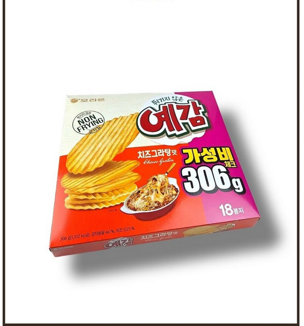 오리온 예감 치즈 18개입 306g 대용량 구운감자 과자 사무실 간식 탕비실 대, 1개
