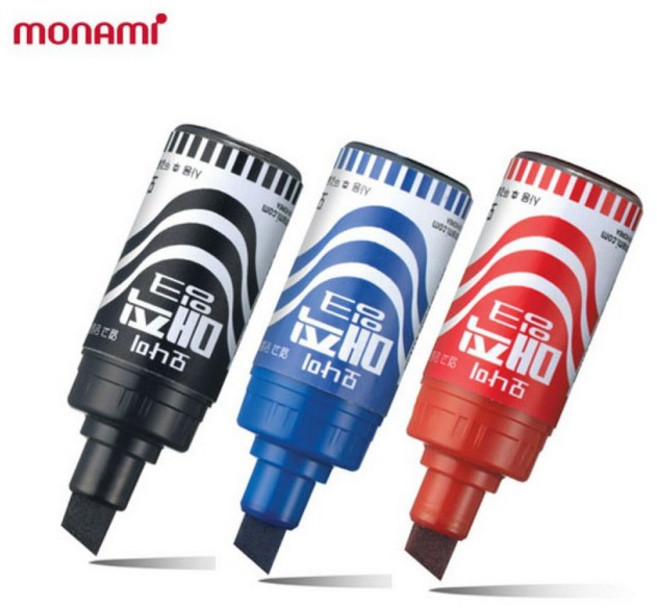 모나미 병매직 3색 세트 OPP, 흑색,적색,청색, 1세트