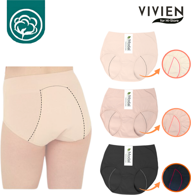 비비안 histore 면 모달 위생팬티 빅사이즈 샘방지 팬티 초경 생리 선물 여성 면팬티_2매