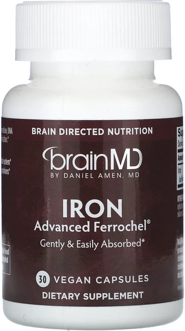 BrainMD 철분 25mg 베지 캡슐 30정, 1개 - 쿠팡