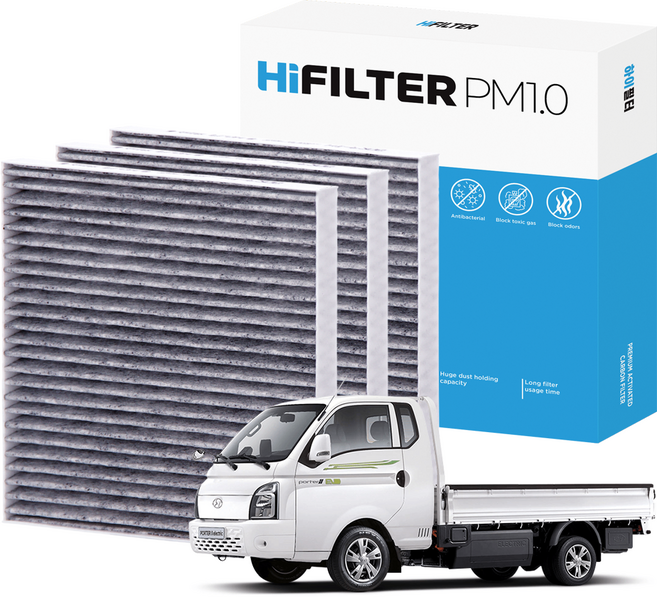 2+1 하이필터 PM1.0 활성탄 자동차 에어컨필터 현대, 3개, 포터2 EV H10F106