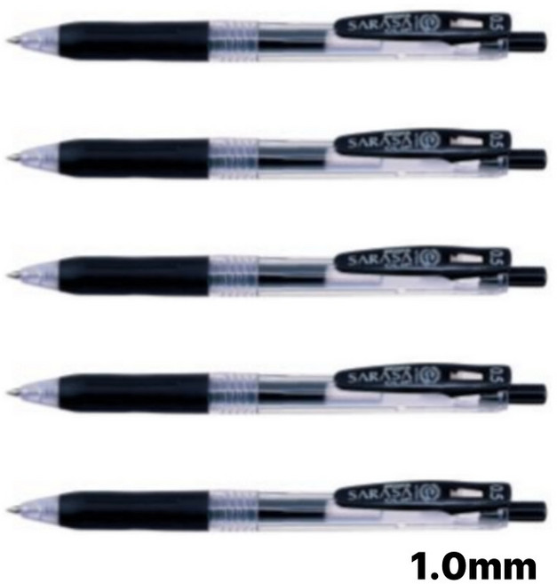 제브라 사라사클립볼펜 1.0mm, 블랙, 5개