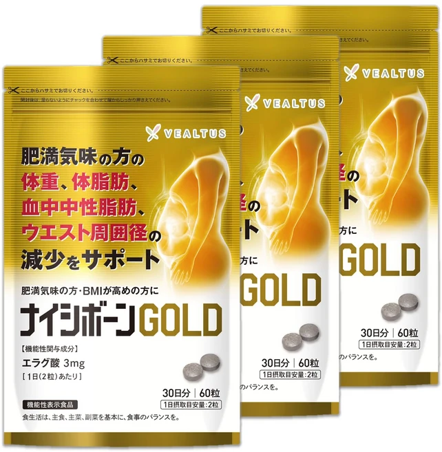 나이시본 GOLD 3팩 90일분 다이어트 체지방 엘라그산 기능성 표시식품, 3세트, 60정 - 쿠팡