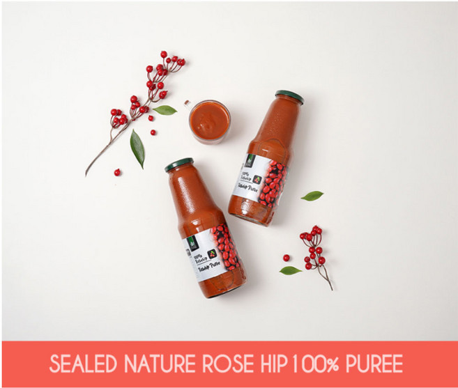 실드네이처 100% 로즈힙 퓨레 1000ml 1개 유리병, 2개, 1L