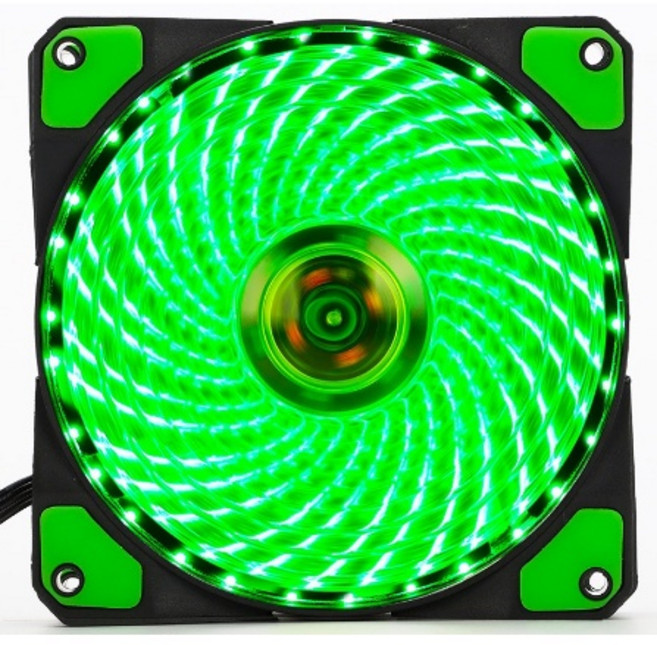 12CM 33燈 機殼風扇 電腦LED風扇, 綠光