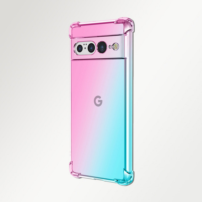 구글 픽셀 7 프로 전용 투명 레인보우 범퍼 케이스