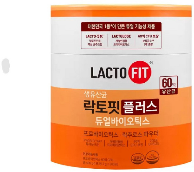 종근당건강락토핏플러스듀얼바이오틱스2000mg, 2g, 200개