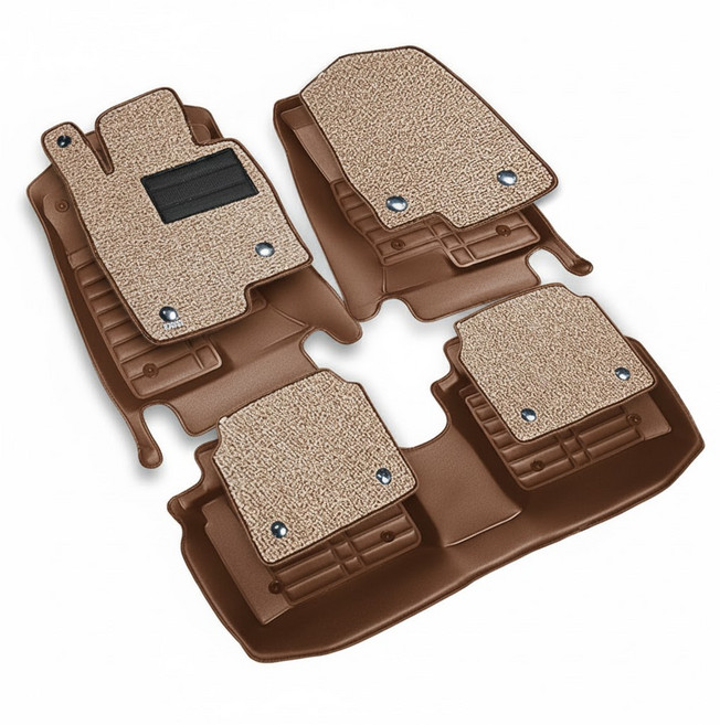 몬스터매트 7D 자동차 카매트 1열+2열 가죽 매트 발판 깔판 전차종, 현대, 브라운, 제네시스  EQ900 15~18