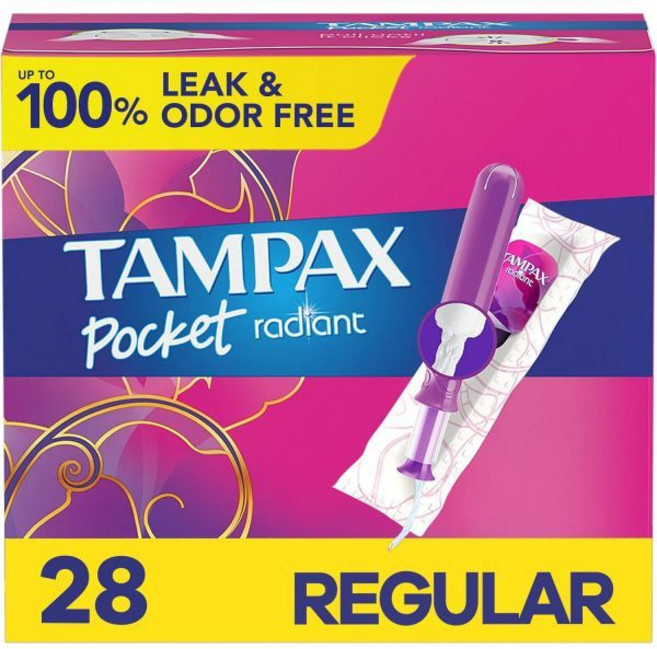 탐팍스 컴팩트 래디언트 레귤러 28 탐폰, 28 Count, Regular - 28 Count