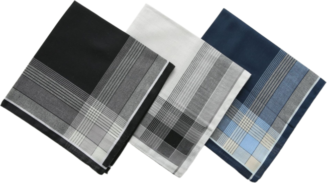 고급 남자 순면 손수건 3종 세트