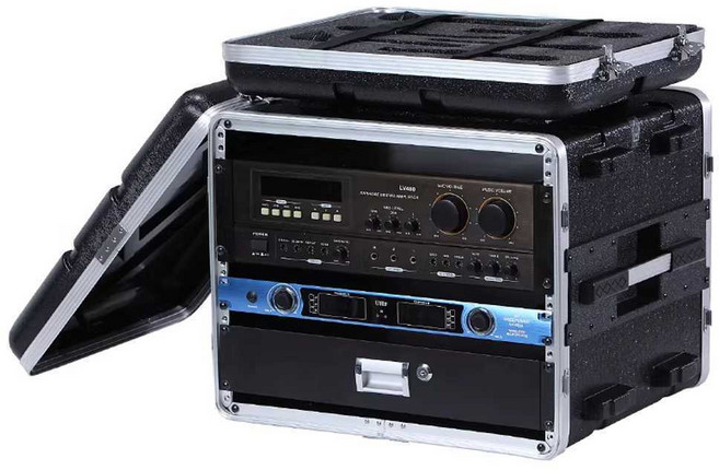 ABS 랙 케이스 음향콘솔 하드랙 오디오 장비 4U 6U 8U, 상세 페이지 참고, 8U 긴 버전 43CM 마이크