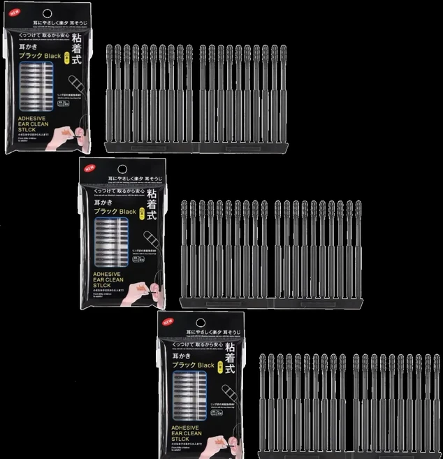일회용 귀이개 끈적한 면봉 접착식 안전 부드러운 청소 도구 자극 없음 일상적인 관리용, 01 3 bags