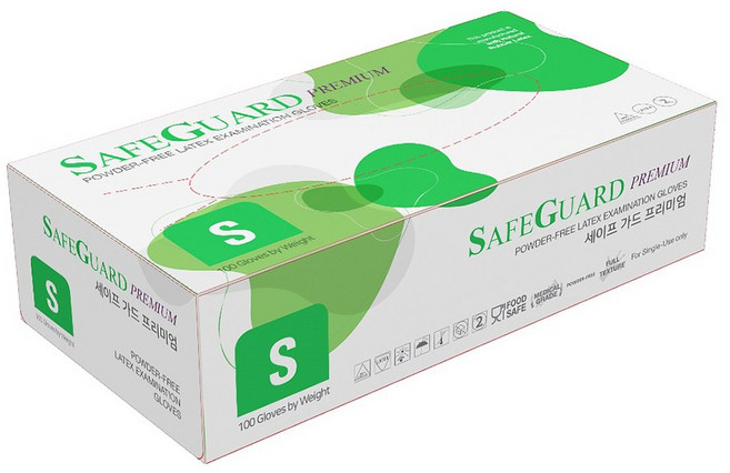 세이프가드 의료용 라텍스장갑, 100개, 여성용 S