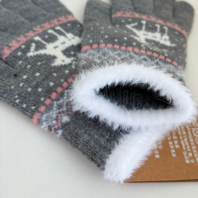 상일상회 여성 겨울장갑 니트 터치 털장갑