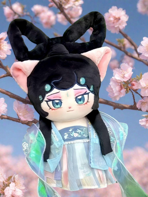 휴올라 20cm 솜인형 경극 오페라 고양이 선녀 중화풍 드레스 중세 고대 토끼 화장 흑발, 20cm 뼈 있음, 2. 인형+랜덤콤보의상, 1cm