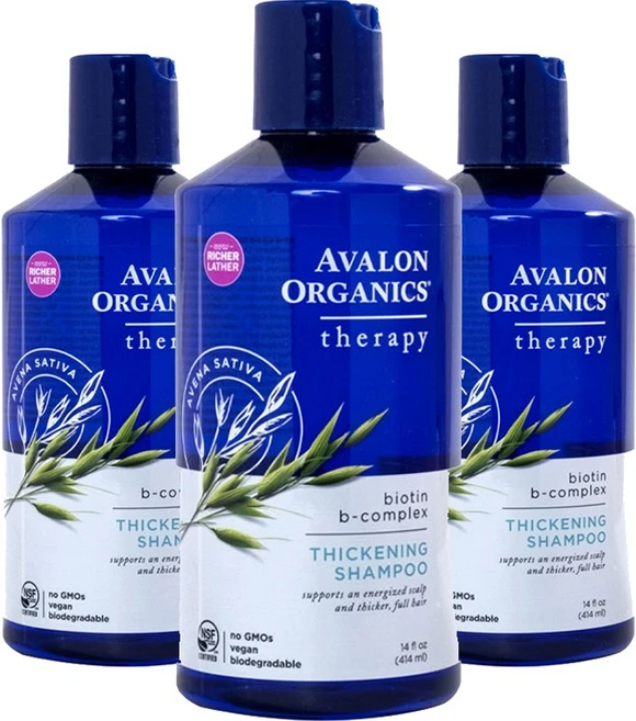 아발론오가닉스 테라피 비오틴 B-콤플렉스 샴푸, 3개, 414ml - 쿠팡