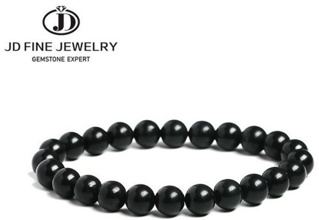 자연석 JD 내추럴 블랙 순지트 마그네틱 흑연 비즈 팔찌 여성 남성 건강 미네랄 명상 쥬얼리, [01] Natural Shungite, [01] 6mm