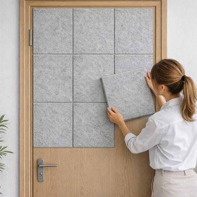 하루꿈 인테리어 방음판 접착식 방음재 흡음재 문소음방지 부착식 차음시트 벽지, 12개, 그레이