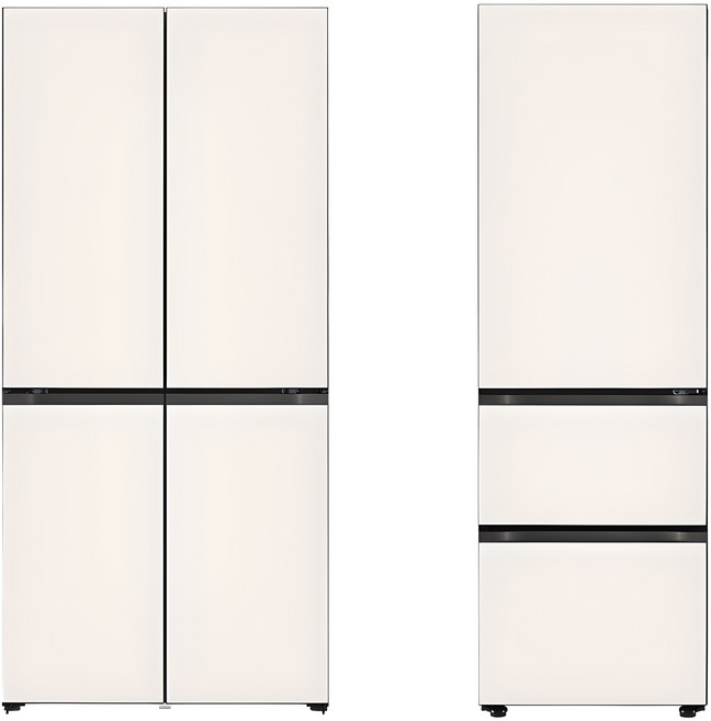 [색상선택형] LG전자 디오스 오브제컬렉션 610L 4도어 냉장고 + 324L 김치냉장고 세트 방문설치, 냉장고(M623GBB042S), 김치냉장고(Z333GBB162S)