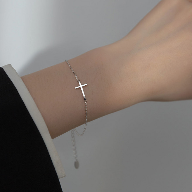 FANSYLI 패션 십자가 팔찌 여성 팔찌 발렌타인데이 선물 학생 조절 팔찌 우정 팔찌 기념일 선물 X2406J04