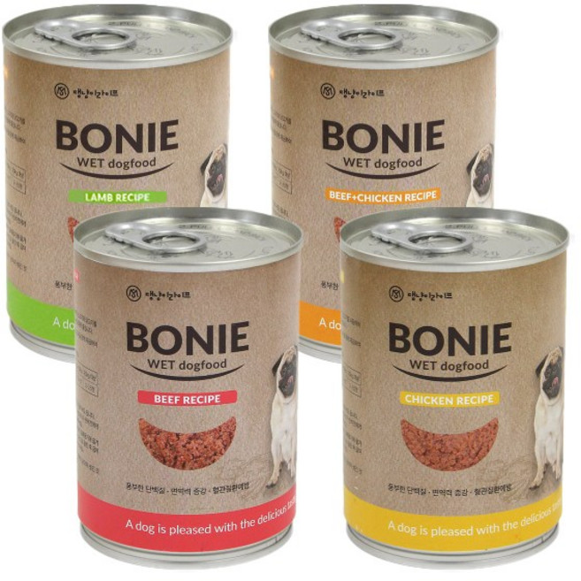 댕냥이라이프 강아지 보니웨트캔 375g, 24개, 닭고기