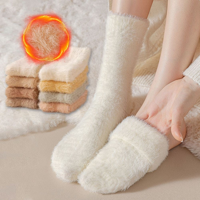 아띠꼴로 폭신한 겨울 양모 극세사 수족냉증 수면양말 2켤레1세트