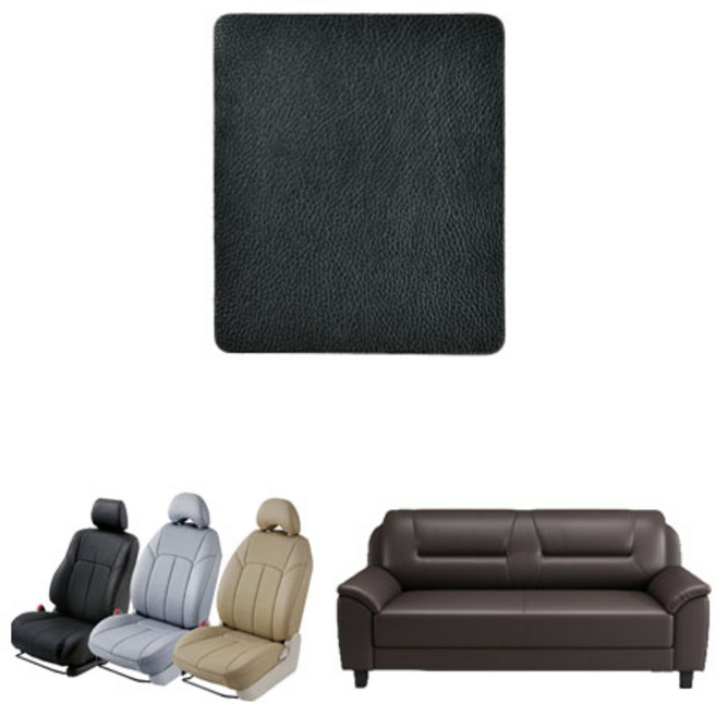 룽고가죽 100%천연 가죽스티커 S12-소파 의자 가구 자동차시트 가죽안장 리폼 보수 수리 수선 패치 접착 시트지, 블랙