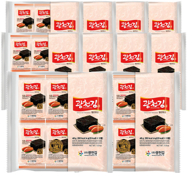 광천김 광천 명란맛 김, 4g, 120개