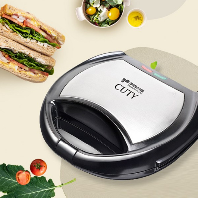 키친아트 와플메이커 2구 와플기계 와플팬 샌드위치 크로플 간식 제조기 토스트기