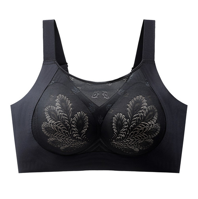 L~6XL 빅사이즈 브라 노와이어 레이스 섹시 가슴작아보이는브라 초박형 심리스브라