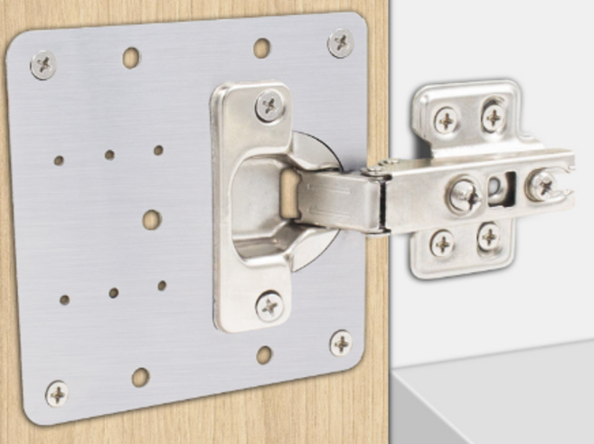 경첩 보강판 싱크대 장롱 수리 플레이트 베이스판, 1개