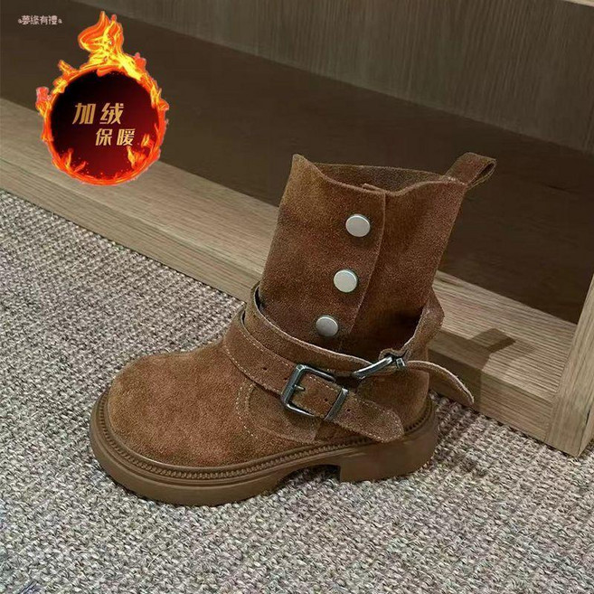 女童靴 中筒靴 加絨保暖