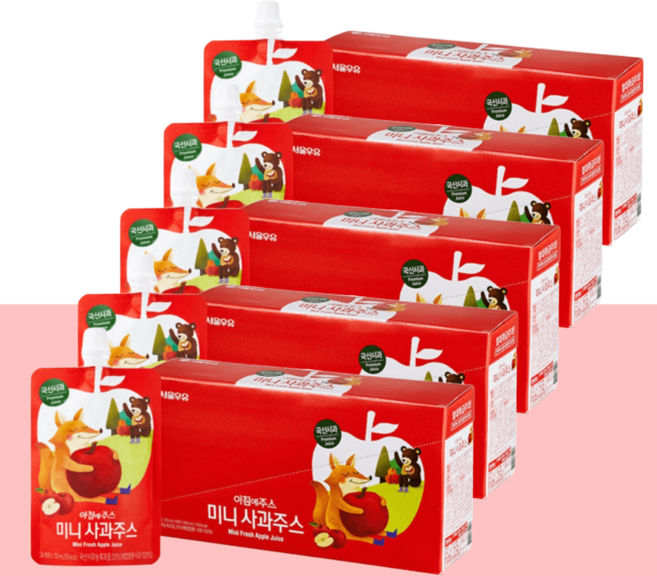 아침에주스 미니 사과 주스, 100ml, 50개