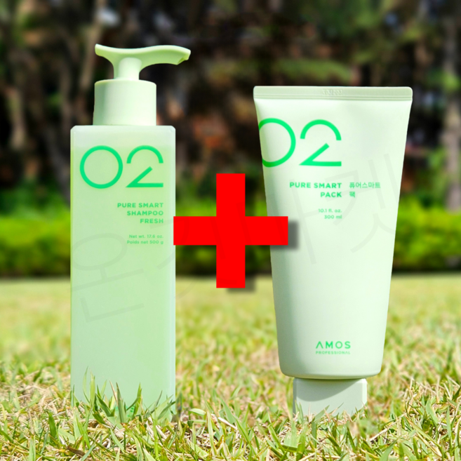 아모스 퓨어스마트 샴푸 프레시 500g + 아모스 퓨어스마트 팩 300ml set, 1개