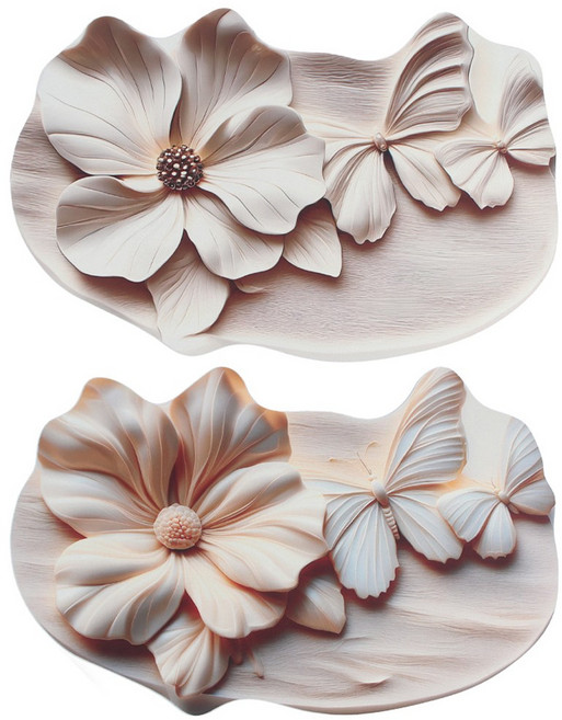 투데이리빙 2P 세트 입체 버터 플라이 규조토 발매트 빨아쓰는 욕실 주방 화장실 현관 워셔블 논슬립 매트 빠른 물흡수 발수건 인테리어 바닥 러그, 2개, A타입