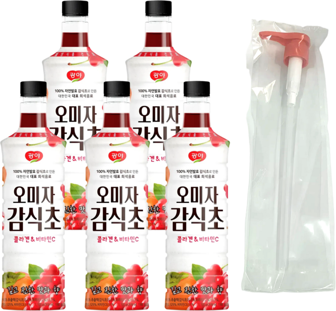광야식품 오미자 감식초 + 펌프 1개 효진유통 세트, 5개, 970ml