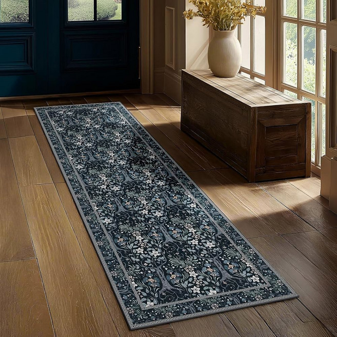 JOYDECO MACHINE BEDROOM 5X7 NON LO AREA BOTANICAL WASHABLE FOREST RUG BOHO RUGS FLORAL SLIP FOR SOFT