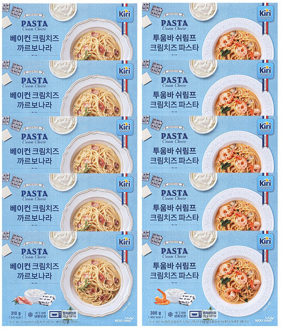 끼리 베이컨 크림치즈 까르보나라 5개+투움바 쉬림프 크림치즈 파스타 5개, 1세트, 3.05kg