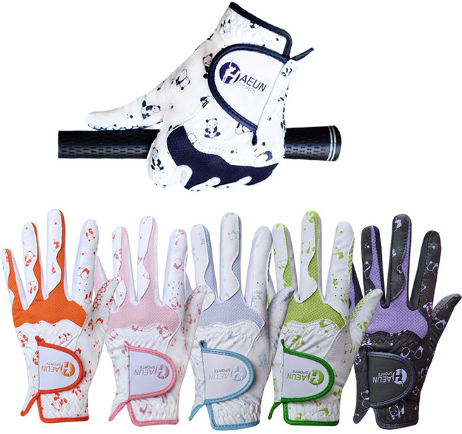 토바골프 하은 합피 여성양손 2켤레 곰돌이 칼라골프장갑, 네이비, 2개