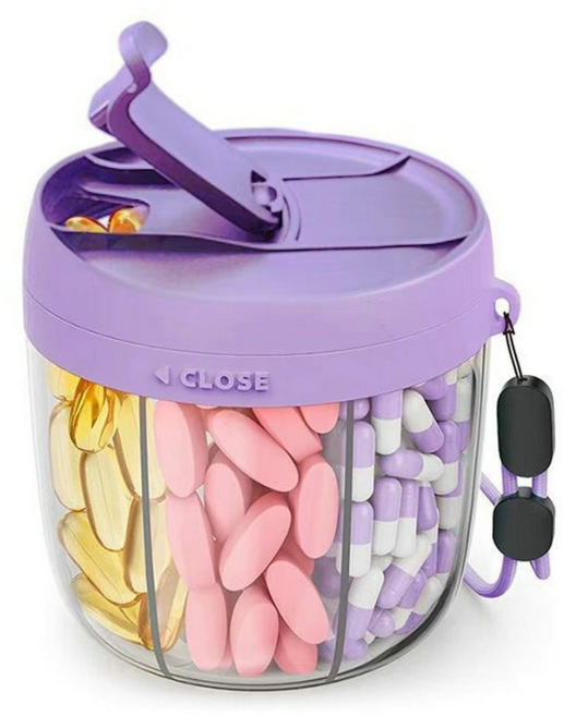 일주일 회전 약통 영양제 소분 케이스, 1개