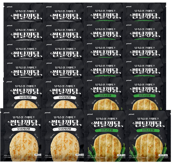 재미어트 썸탈꺼닭 닭가슴살 스테이크 혼합 오리지널 청양고추 (냉동), 24개, 100g