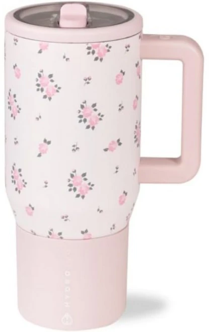 하이드로저그 키즈 - 플립 스트로 핸들이 있는 20온스 단열 물병 | 누수 방지 및 내구성 학교 스포츠 점심 여행 캠프에 적합 켈리 그린, Wildrose, 1개 - 쿠팡