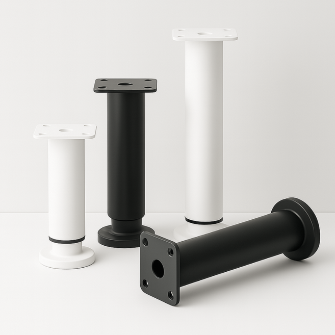 업투유 철제 높이조절 가구다리 4p, 4개, 화이트 12cm