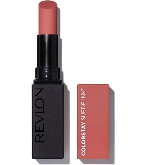 REVLON 르브론 컬러스테이 스웨이드 잉크 립스틱 001 갓 인스팅트: 베이지 핑크(예브 브레베) 잘 지워지지 않음 색상 전이 소프트 매트 0.1온스 30ml(2.55g) 립, 핫 걸 (005), 1개 - 쿠팡