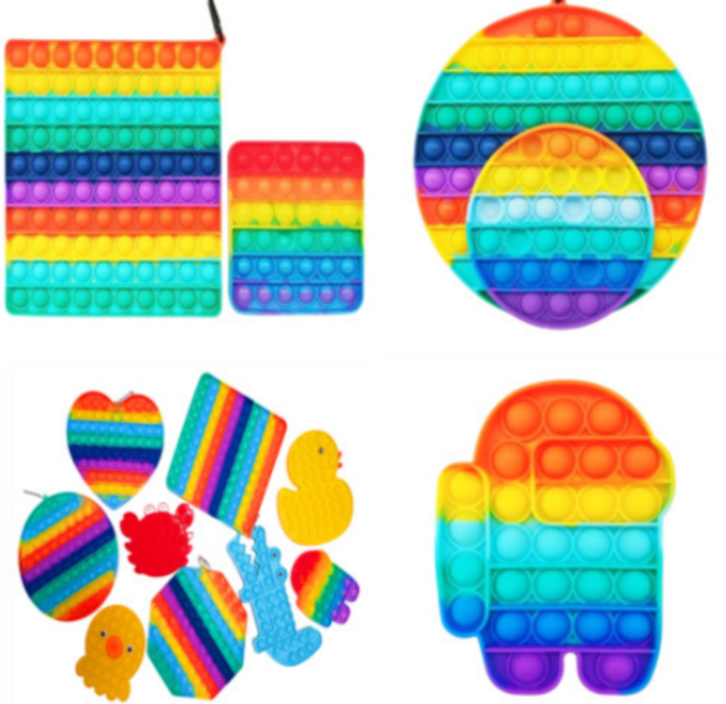 푸시팝 푸쉬팝 대형 대왕 초대형 큰 사이즈 빅사이즈 팝잇 파빗 어몽 led 무한뽁뽁이 파빗 어린이집 선물세트 대형 대왕popit, 고리형 어몽어스(블랙), 1개