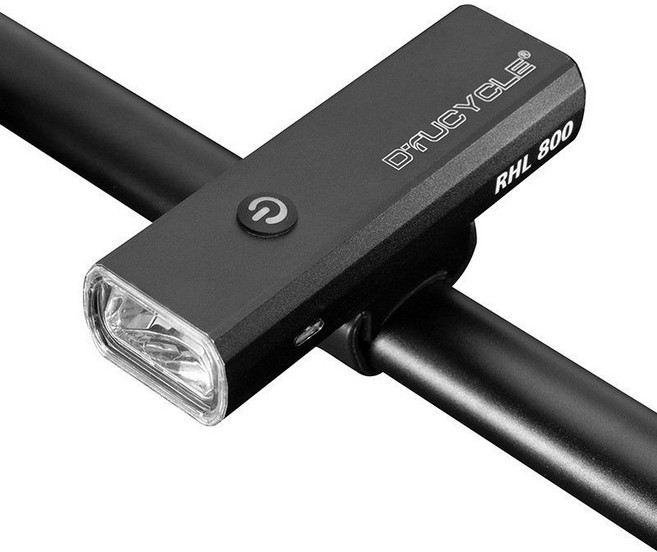 락브로스 자전거 충전식 라이트 전조등, 블랙, 1개