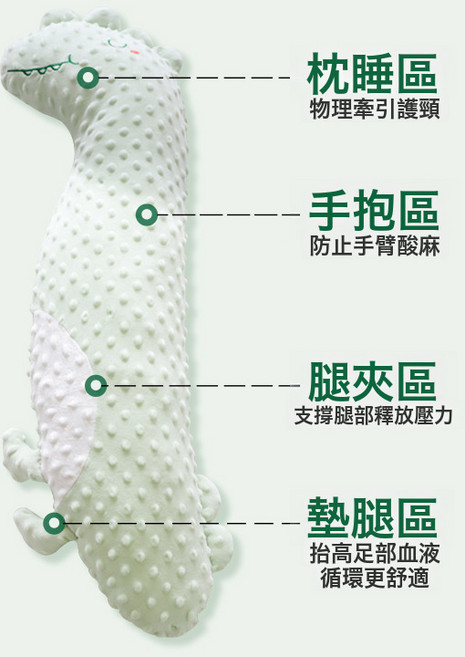 DIU 兒童睡覺抱枕推側睡安撫睡眠舒適柔軟A類孕婦抱枕頭, 清新綠