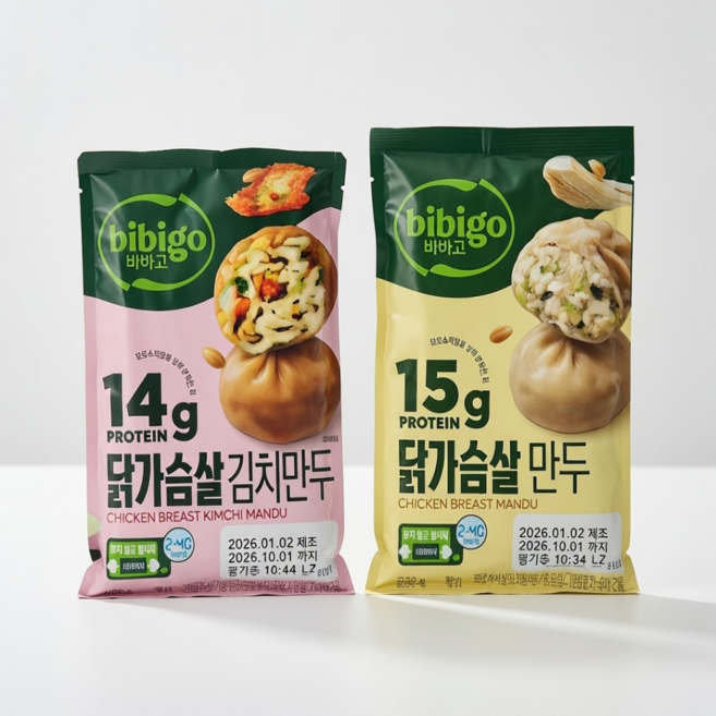 비비고 닭가슴살 김치만두, 6개, 168g