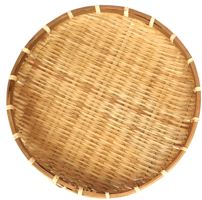 1+1 레이지데이즈 대나무 채반 소쿠리 다용도 천연 원형 바구니 25-34cm, 2개, 우드 색상